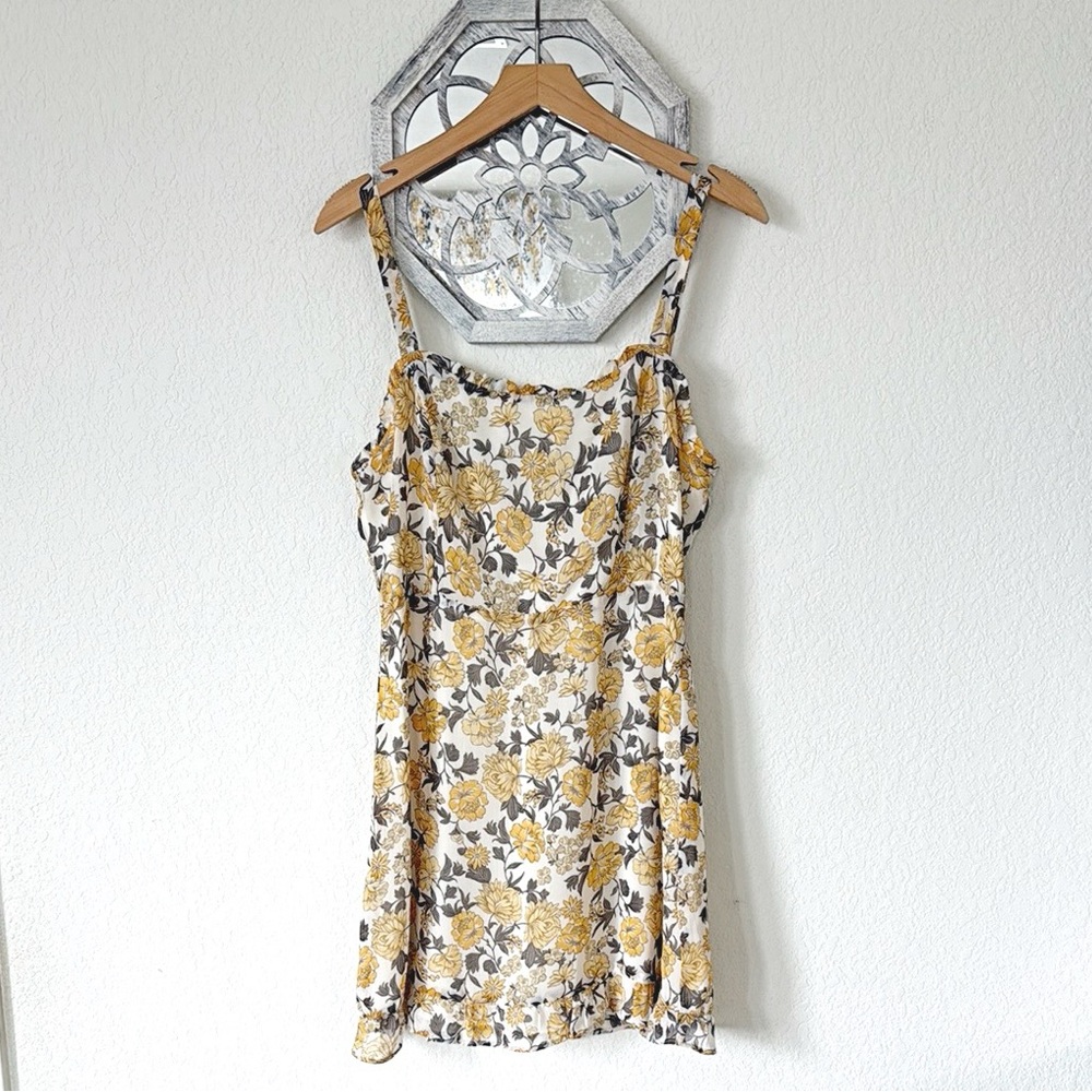 Altar'd State • Marigold Floral Mini Summer Sundress Strappy Cottagecore Dress
